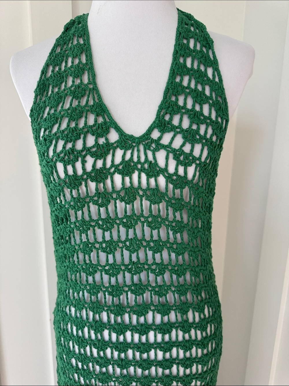 All That Remains Green Donna Cotton Crochet Dress Size 10 - Picture 6 of 10